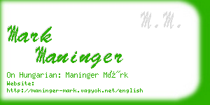 mark maninger business card